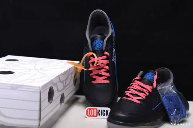 MaikeSneakers Off-White DJ4375-004 Blue Retro 2 Low Black SP Jordan 0326